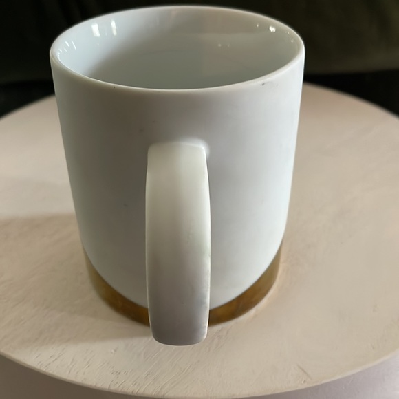 Starbucks 2012 Mug 14 oz Matt White Large Shiny Gold Porcelain 2-Tone Coffee Tea - Picture 4 of 7